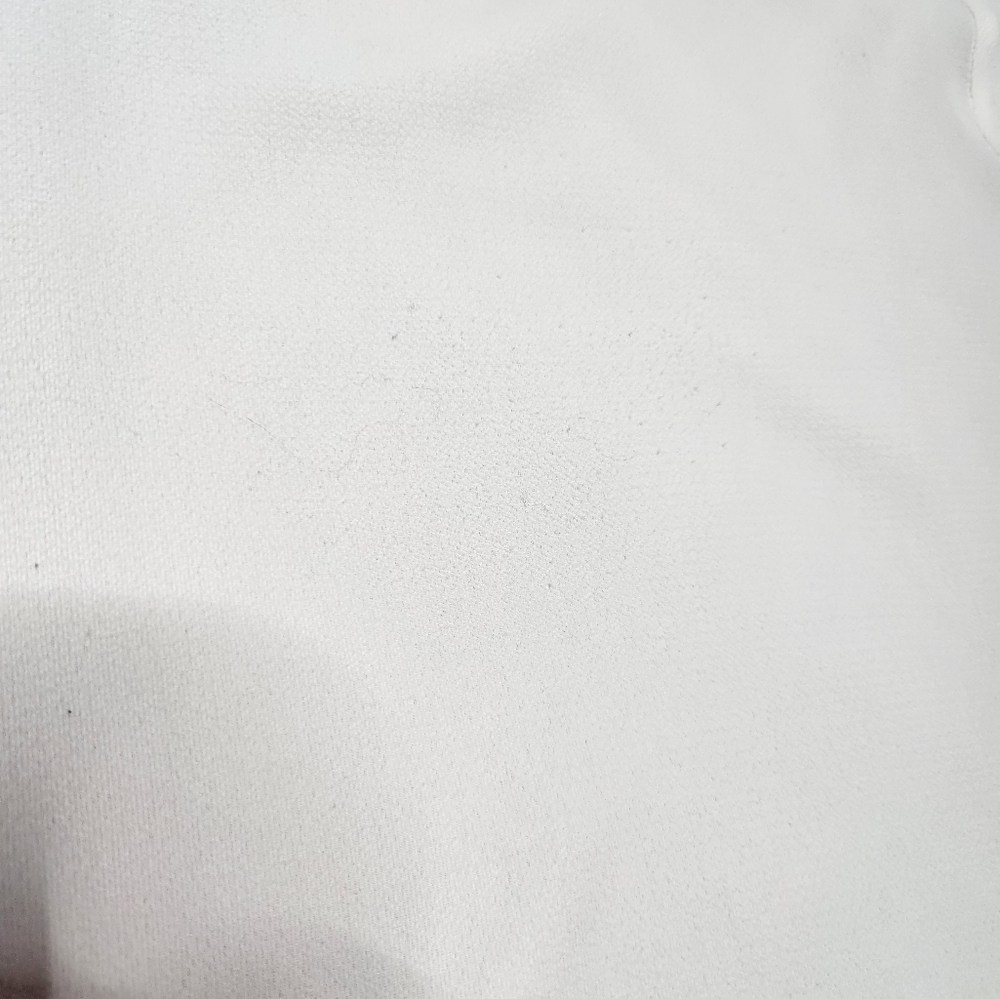 C‎ Cream Blouse Womens Small Lace Up Sleeve Ruffle Cuff Textured Top - Picture 6 of 7